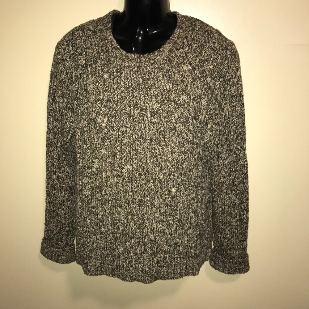 Men's Polo Ralph Lauren Olive Rag Heather Chunky Knit Sweater-Size L
